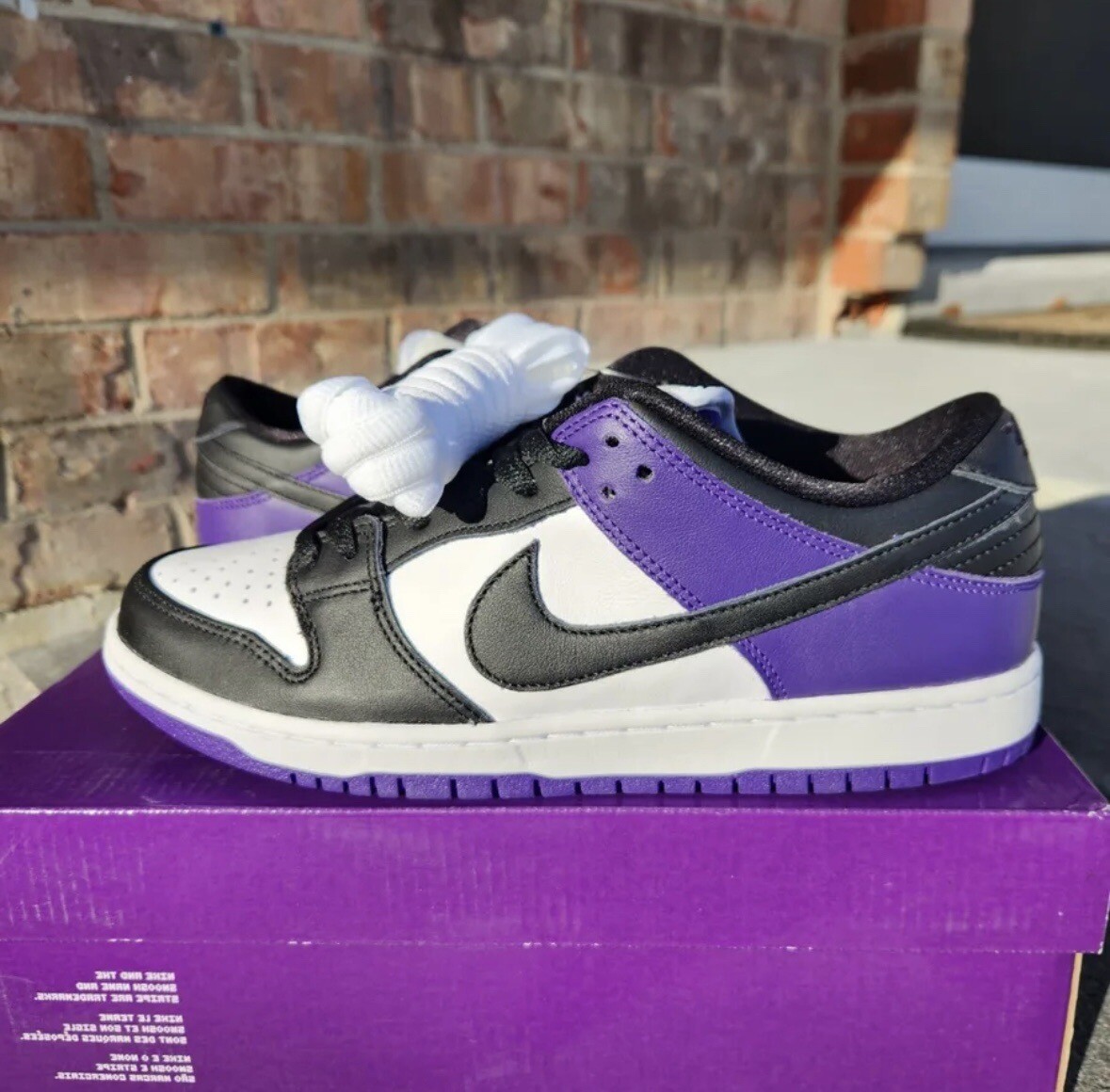 Nike SB Dunk Low Pro 黒/白/紫 Nike SB Dunk Low Pro Court Purple | Mens 11.5 | Black White