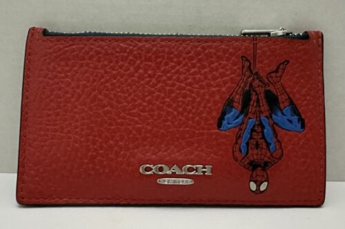 Coach x Marvel Spider-Man Card Holder Leather - Picture 1 of 9