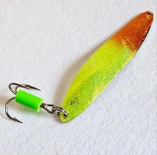 DPI Lazer Jigging Trolling Spoon 4" 3/4oz VMC # 1/0 Treble Hook Salmon Pike