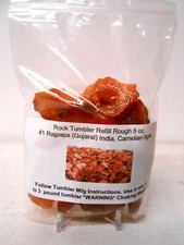 Rockhound's 1st Choice Rock Tumbler Gem Refill Kit - India Carnelian Agate 8oz