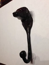 Country Farmhouse Iron Dog Head Hook Rustic Brown