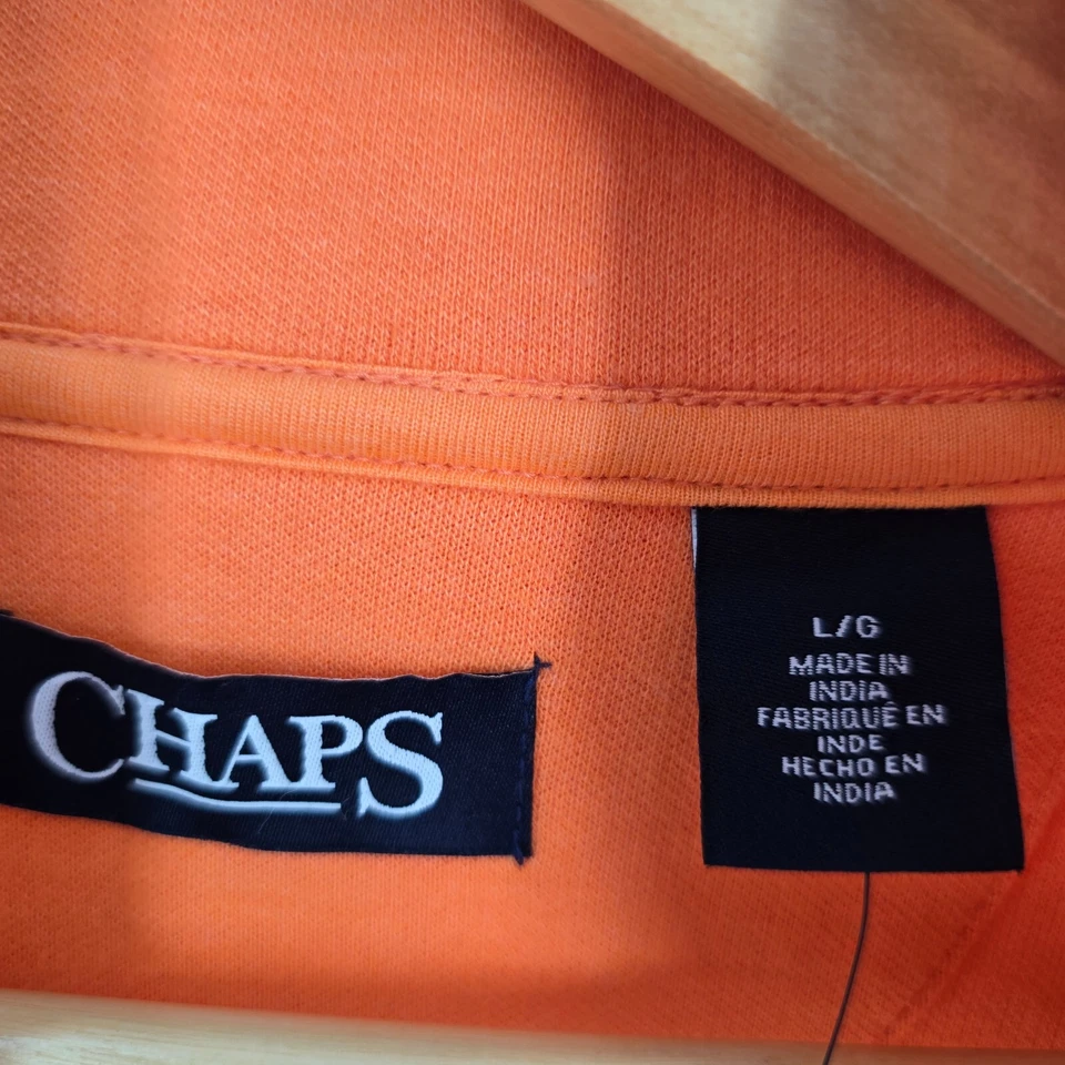 Chaps Sweater Men's Quarter Zip Mock neck Orange Sz L NWT - Image 4 of 4