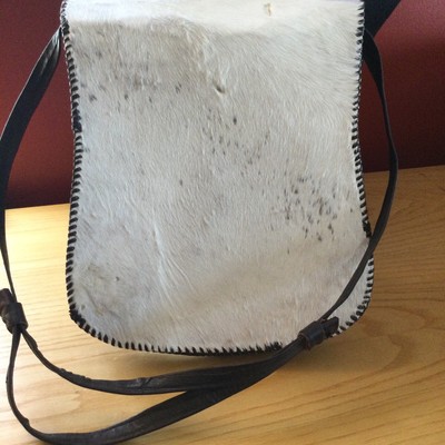 Real Cowhide Cross body Purse Handbag & Hand Clutch Cow Hide Leather Purse Bag