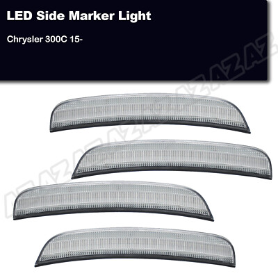 For 2015-2023 Chrysler 300 Clear Lens LED Side Marker Light Front Rear Lamp 4PCS