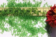 11/0 Old Time Vintage Venetian Mixed Yellow Green  Trans Green Seed Beads/1oz