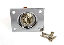 Fender Squier Tele CHROME STEEL JACK PLATE w/SCREWS Telecaster Control Affinity