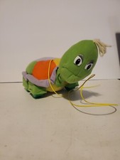 Vintage 1991 Toys R Us Geoffrey Pull Along Moving Turtle On Wheels Plush