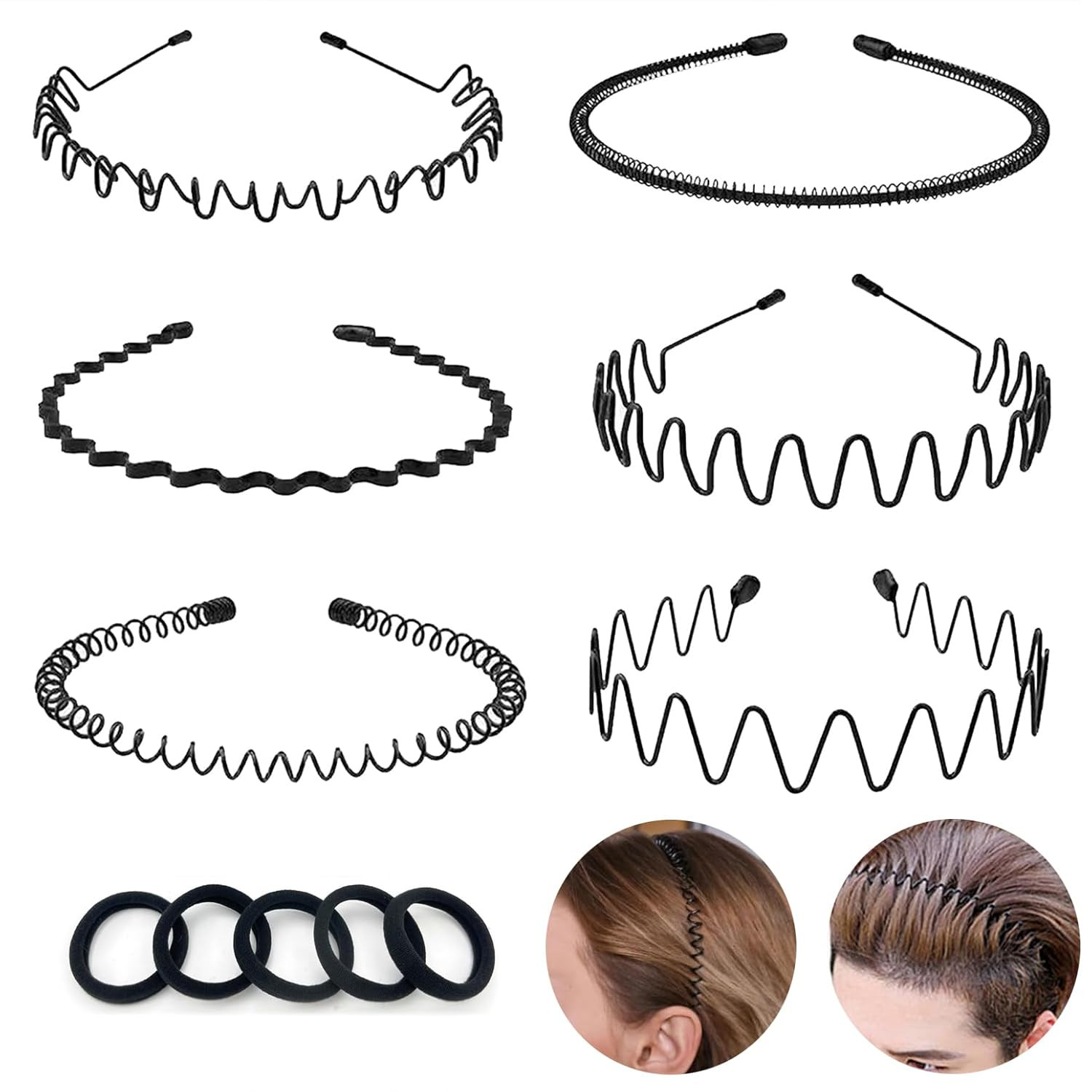 Paquete De 6 Diademas De Metal Para Mujeres Y Hombres Accesorios Para El Cabello