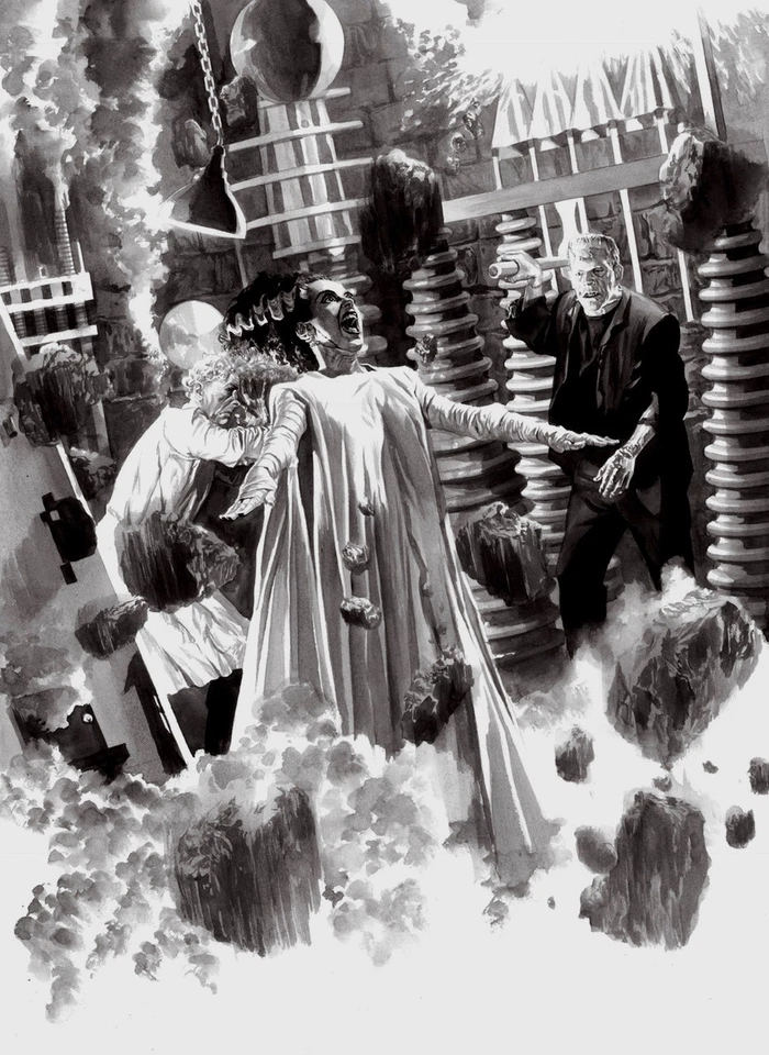 Personajes clásicos de películas de terror de monstruos en blanco y negro de Universal Studios bellas artes Foto 4 de 4