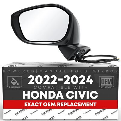 #ad Honda Civic Driver Side Mirror Replacement Powered Adjustment Manual Fold... $143.99