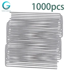 1000 Pack U-Pin 6 Inch Garden Stakes Galvanized Landscape Sod Staples 11 Gauge