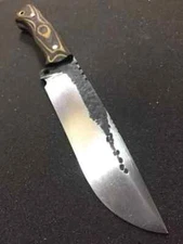 CUSTOM HANDMADE 5160 SPRING STEEL HUNTING SURVIVAL BOWIE KNIFE W/LEATHER SHEATH