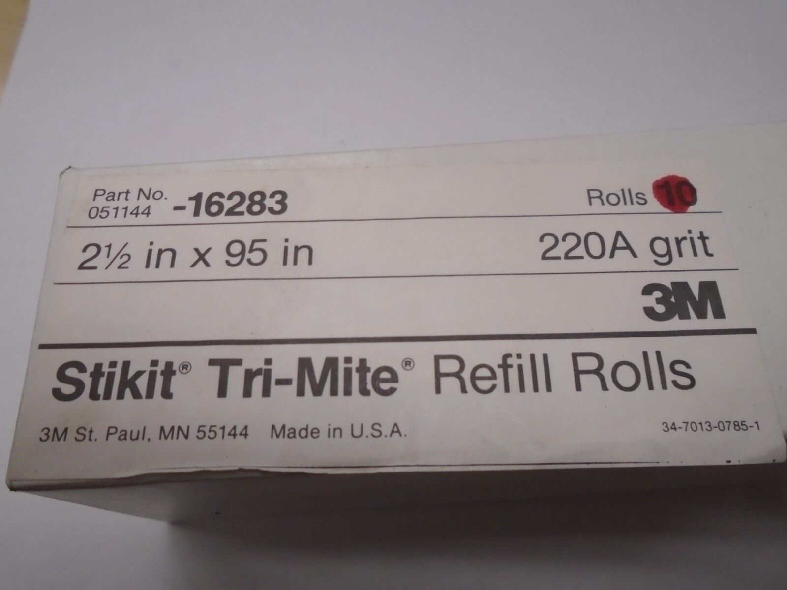 3m Stikit TriMIte 2 1/2" Roll 220 Grit (95" Roll), 212 220A 2 Rolls