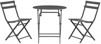 3pc Outdoor Patio Bistro Set Dining Table Chairs Deck Folding Furniture Black 3pc Outdoor Patio Bistro Set Dining Table Chairs Deck Folding Furniture Black