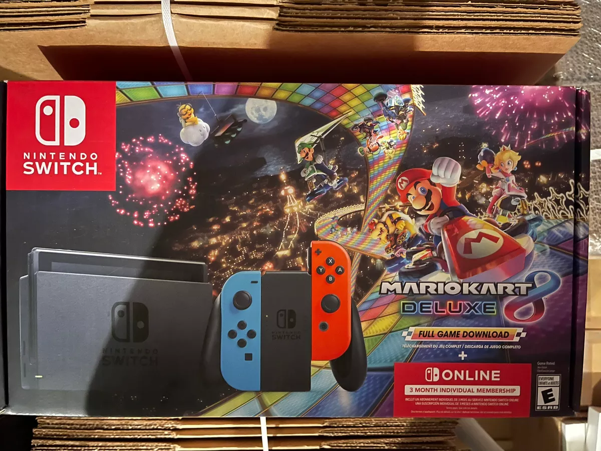 Nintendo Switch Console Bundle with Mario Kart 8 Deluxe Game & Nintendo  Switch Online 3-Month Individual Membership