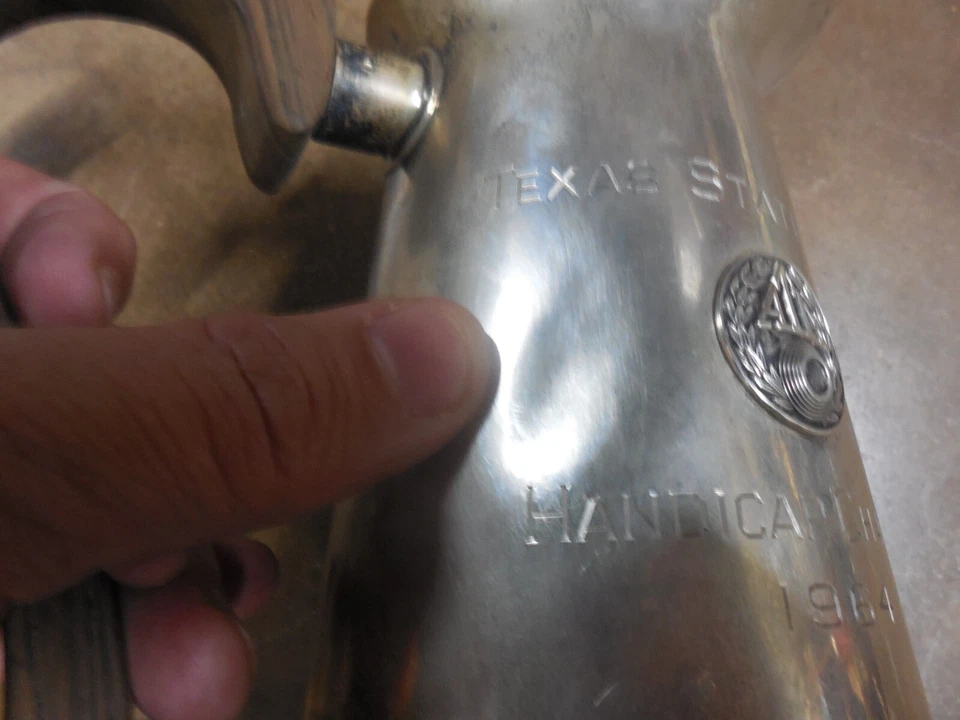 Stieff 0853-5 Antique Sterling Silver Trophy Pitcher -Texas 1964 Trap Shooting - Image 3 of 4