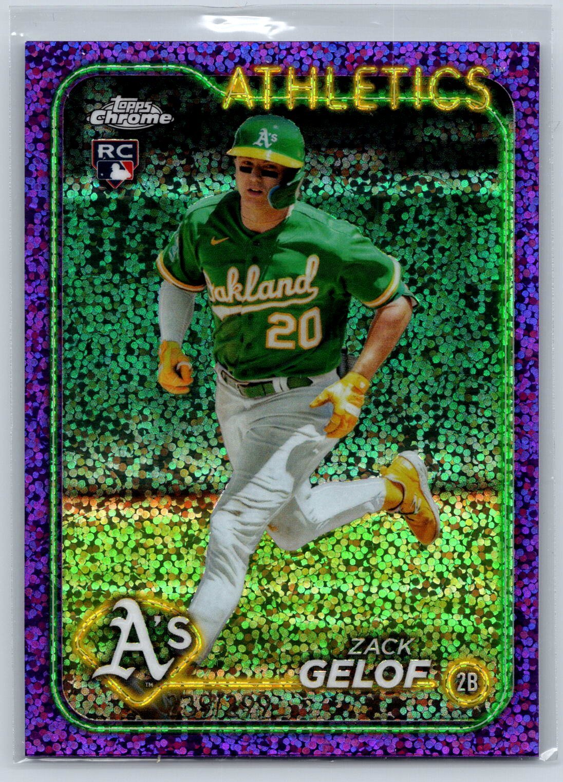 2024 Topps Chrome #282 Zack Gelof Purple Speckle Refractors #/299