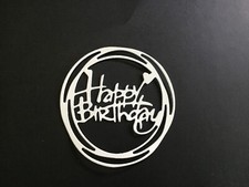 Round Happy Birthday Die Cut Embellishments 6 pcs 3  Choose Color