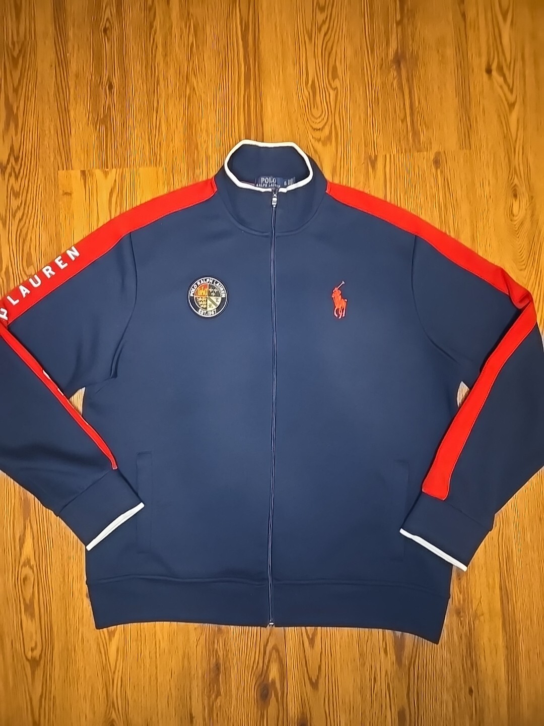 Polo Ralph Lauren Full Zip Big Poloman Track Jacket Sz-XL(mens) EUC Fast Ship