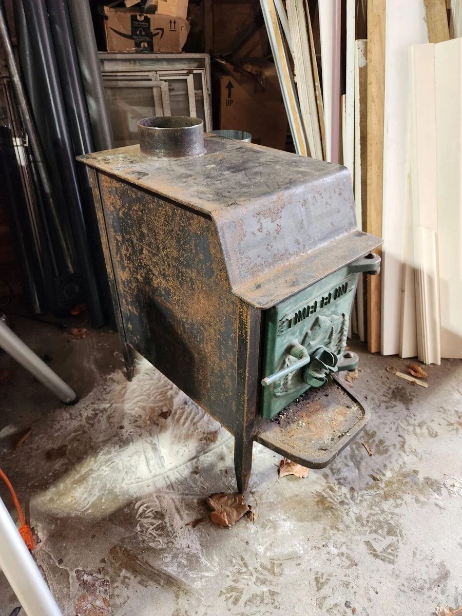 Rustic Cast Iron Log Wood Stove | eBay