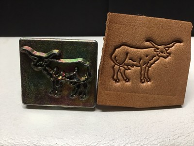 Midas 3D Leather Stamp #8330 Longhorn Buffalo 1''x1 1/8'' (Md187)