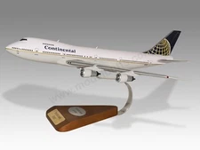 Boeing 747-200 Continental Desk Wood Airplane New Model Small Scale 1/200