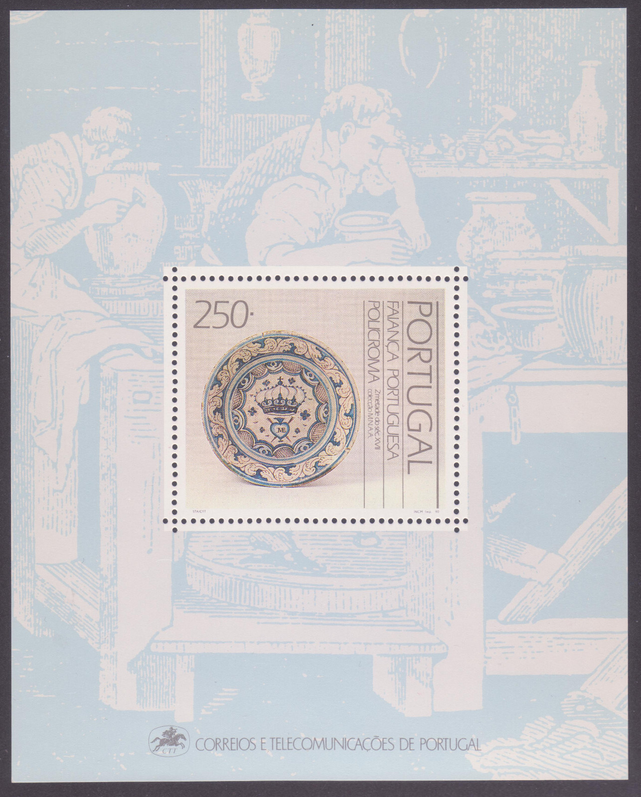 PORTUGAL 1990 PORCELANA PORTUGUESA YVERT HB 70 NUEVO MNH