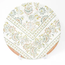 Melamine Dinner Plates Set Of 4 Vintage Table Cloth Design 10" Rachel Ashwell