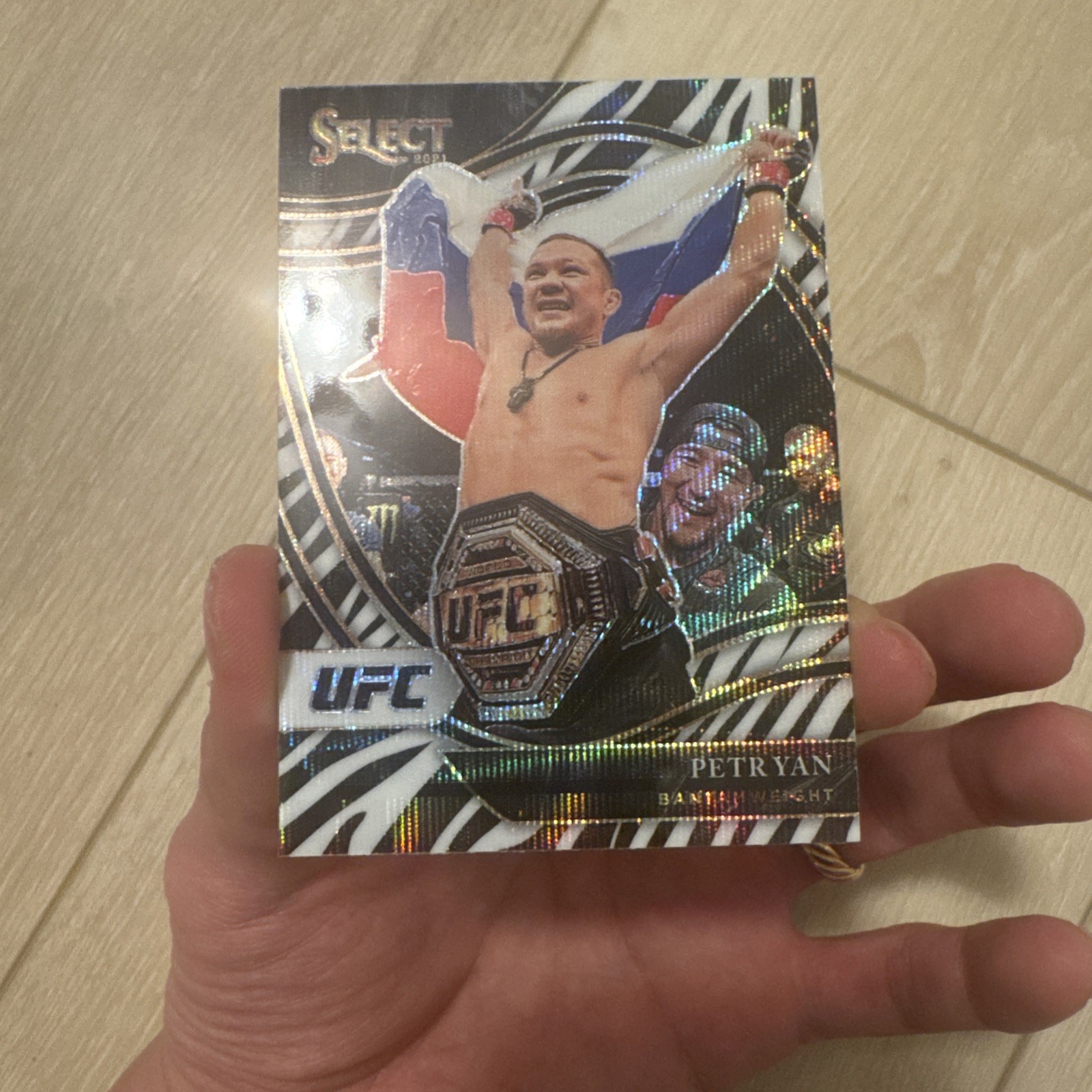 2021 Panini Select UFC Octagonside Petr Yan #252 Zebra Prizm