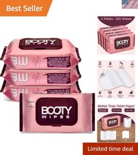 Flushable Wet Wipes for Women - 320 Count with Aloe  Vitamin E - Gentle Care