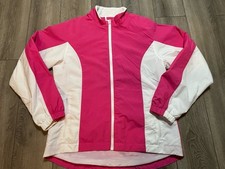 Fj Women  s Footjoy Windbreaker Pink Jacket Size Medium Women Full Zip Golf