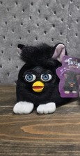 Vintage Furby Buddies "Good Pet" Black Plush Bean Bag Blue Eyes 1999 Tiger NWT