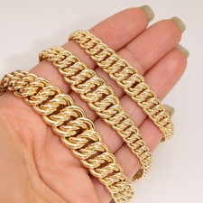 Pulsera Reversible Graduada Princesa Cadena Oro 10K Oro Amarillo