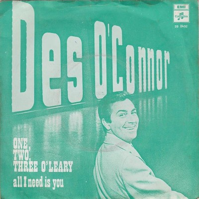 Des O'Connor - One, Two, Three O'Leary 7'' Single Vinyl Pop Novelty 003