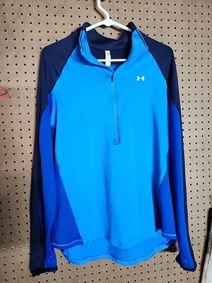 Under Armour Half Zip Blue Swear Shirt Size XL Cold Gear, Multicolor Blue Jacket