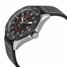Hamilton Khaki Pilot GMT Black Dial Black Leather Men's Watch H76755735 2