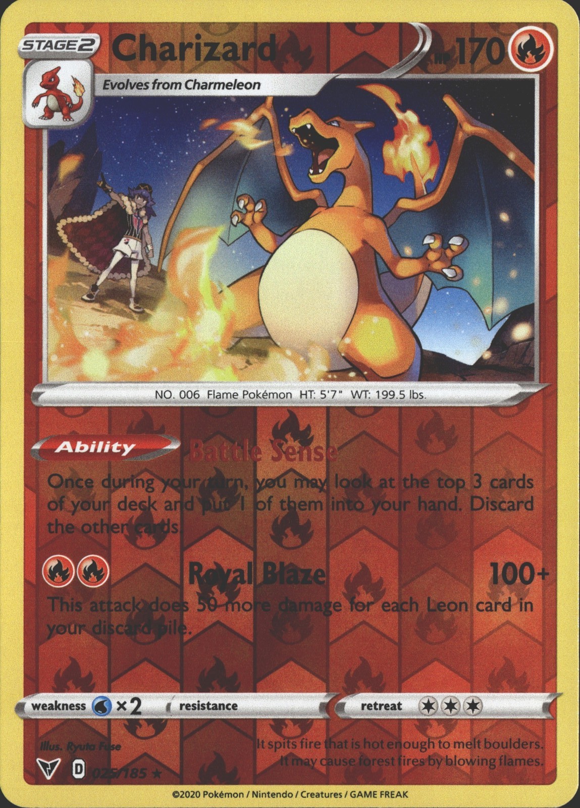 Charizard Rare SWSH04: Vivid Voltage 025/185 NM
