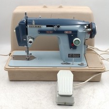 New Home 532 Electric Foot Pedal Operated Sewing Machine In case, Grey