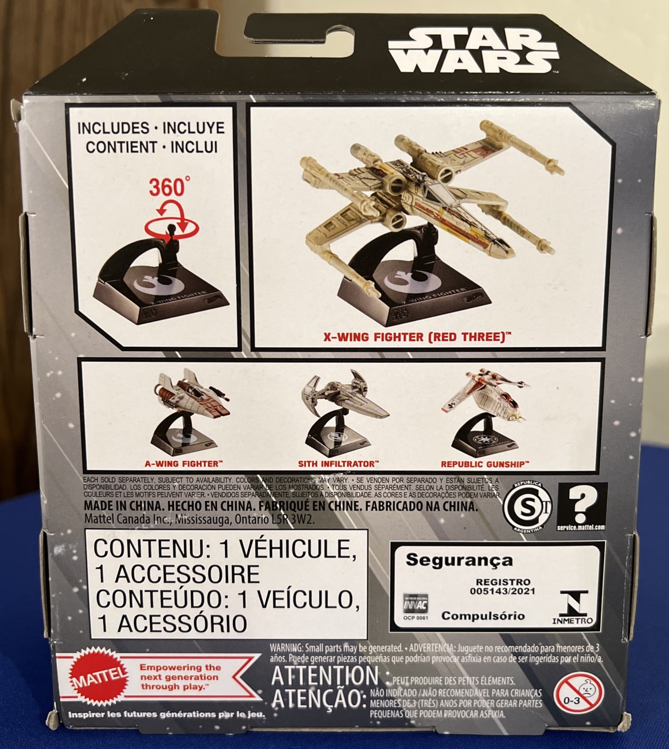 Star Wars Hot Wheels Starships Select X-WING FIGHTER (RED THREE) CHASE VARIANT
