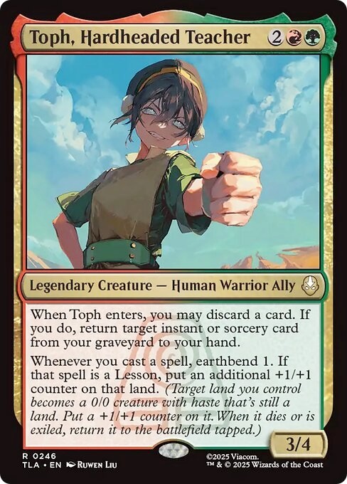 TOPH, HARDHEADED TEACHER x1 mtg NM-M The Last Airbender 1 Rare