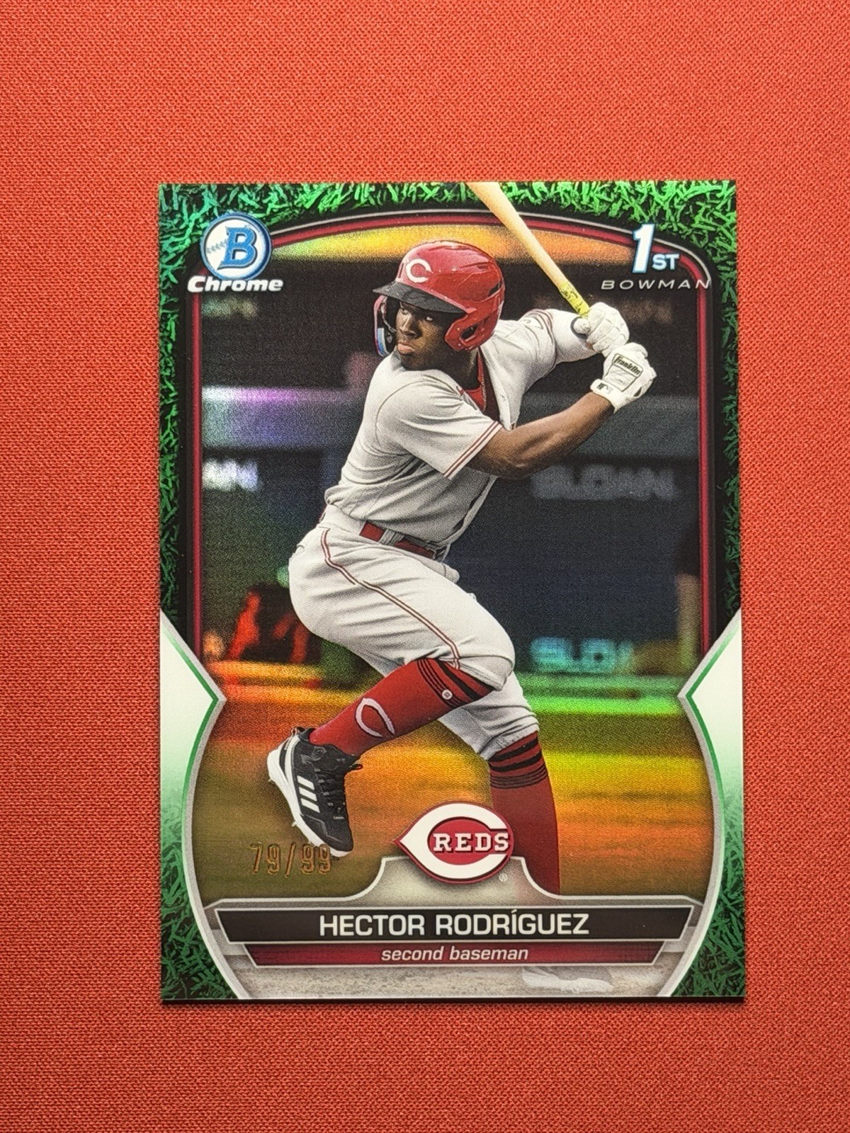 Hector Rodriguez /99 1st Bowman Green Grass 2023 Bowman Chrome Baseball #BCP-95