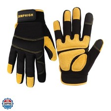 Mens Work Gloves, Synthetic Leather Mechanic Gloves, Utility, Touchscreen, Mu...