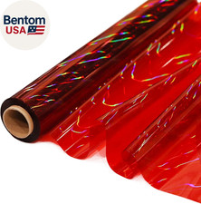 Iridescent Red Cellophane Wrap Roll I 34 in Wide X 100 Ft Long I Colorful Cello