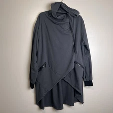 Studio Asymmetrical Zip-Up Hoodie Goth Jacket Made In Italy Unisex 24” Ptp
