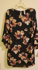 Allllison Joy dress flutter sleeve floral shirt dress size Small