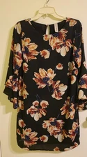 Allllison Joy dress flutter sleeve floral shirt dress size Small