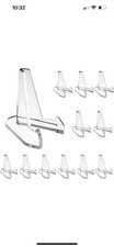 Hipiwe 12 Packs Acrylic Easel Stands Clear Mini Coin Display Easel Holder 