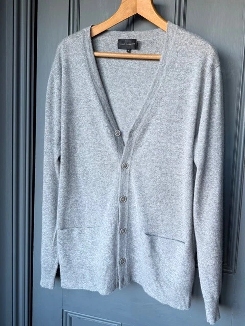 French Connection Cashmere Cardigan Grey Made In Italy Medium - Image 3 of 4