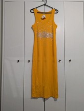 Reserved Orange Maxi Dress Size Medium Brand New Ribbed Beaded Summer Holiday