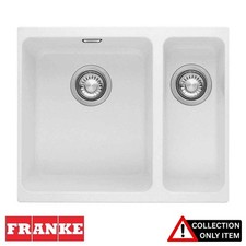 Franke Sirius 1.5 Bowl Polar White Tectonite Undermount Kitchen Sink SID160 WHT